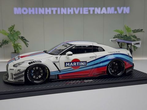  XE MÔ HÌNH NISSAN GTR R35 LIBERTY WALK MARTINI,TỶ LỆ 1/18 IGNITION 