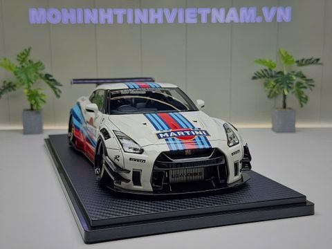  XE MÔ HÌNH NISSAN GTR R35 LIBERTY WALK MARTINI,TỶ LỆ 1/18 IGNITION 