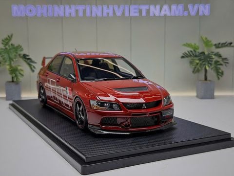  XE MÔ HÌNH MITSUBISHI LANCER EVOLUTION IX MR RED,TỶ LỆ 1/18 IGNITION 