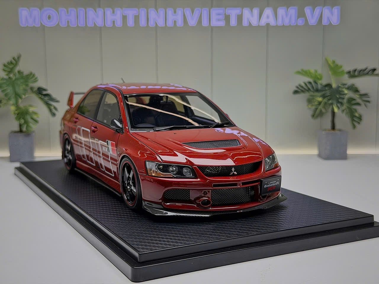 XE MÔ HÌNH MITSUBISHI LANCER EVOLUTION IX MR RED,TỶ LỆ 1/18 IGNITION