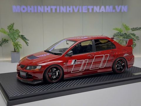  XE MÔ HÌNH MITSUBISHI LANCER EVOLUTION IX MR RED,TỶ LỆ 1/18 IGNITION 