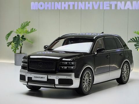  XE MÔ HÌNH TOYOTA CENTURY 2023 BLACK X SILVER,TỶ LỆ 1/18 ALMOST REAL 