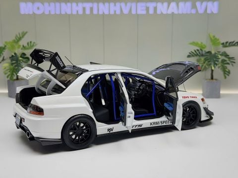  XE MÔ HÌNH MITSUBISHI LANCER EVOLUTION IX WHITE,TỶ LỆ 1/18 SUPER A 