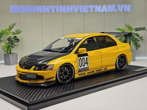  XE MÔ HÌNH MITSUBISHI LANCER EVOLUTION IX (CT9A) YELLOW,TỶ LỆ 1/18 IGNITION 