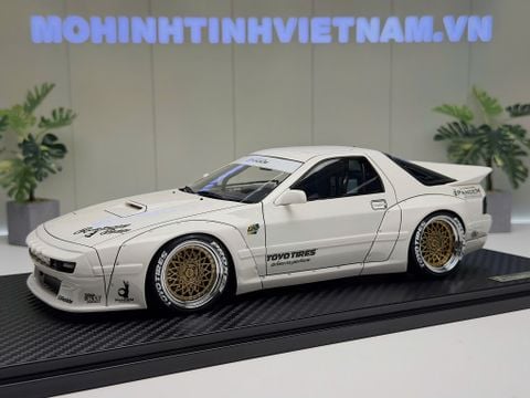  XE MÔ HÌNH MAZDA RX7 PANDEM (FC3S) WHITE,TỶ LỆ 1/18 IGNITION 
