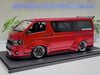 XE MÔ HÌNH TOYOTA HIACE T.S.D WORKS RED METALLIC,TỶ LỆ 1/18 IGNITION