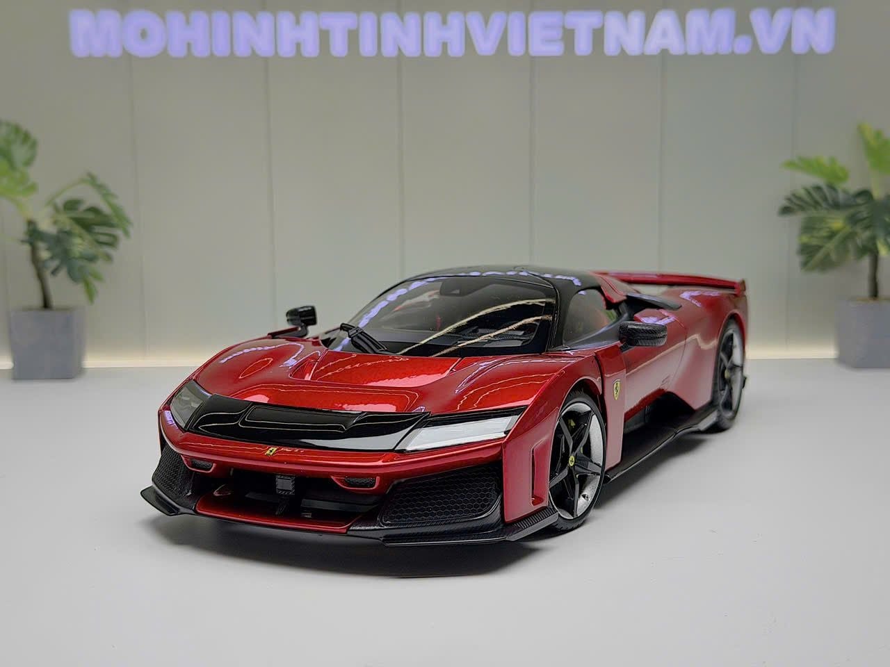 XE MÔ HÌNH FERRARI F80 RED METALLIC,TỶ LỆ 1/18 BBURAGO