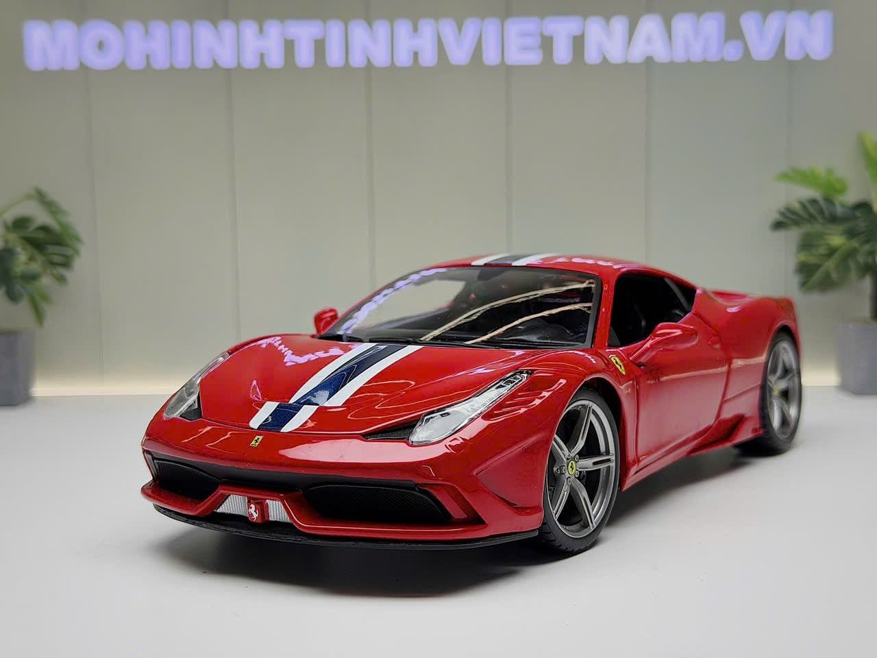 XE MÔ HÌNH FERRARI 458 SPECIALE,TỶ LỆ 1/18 BBURAGO