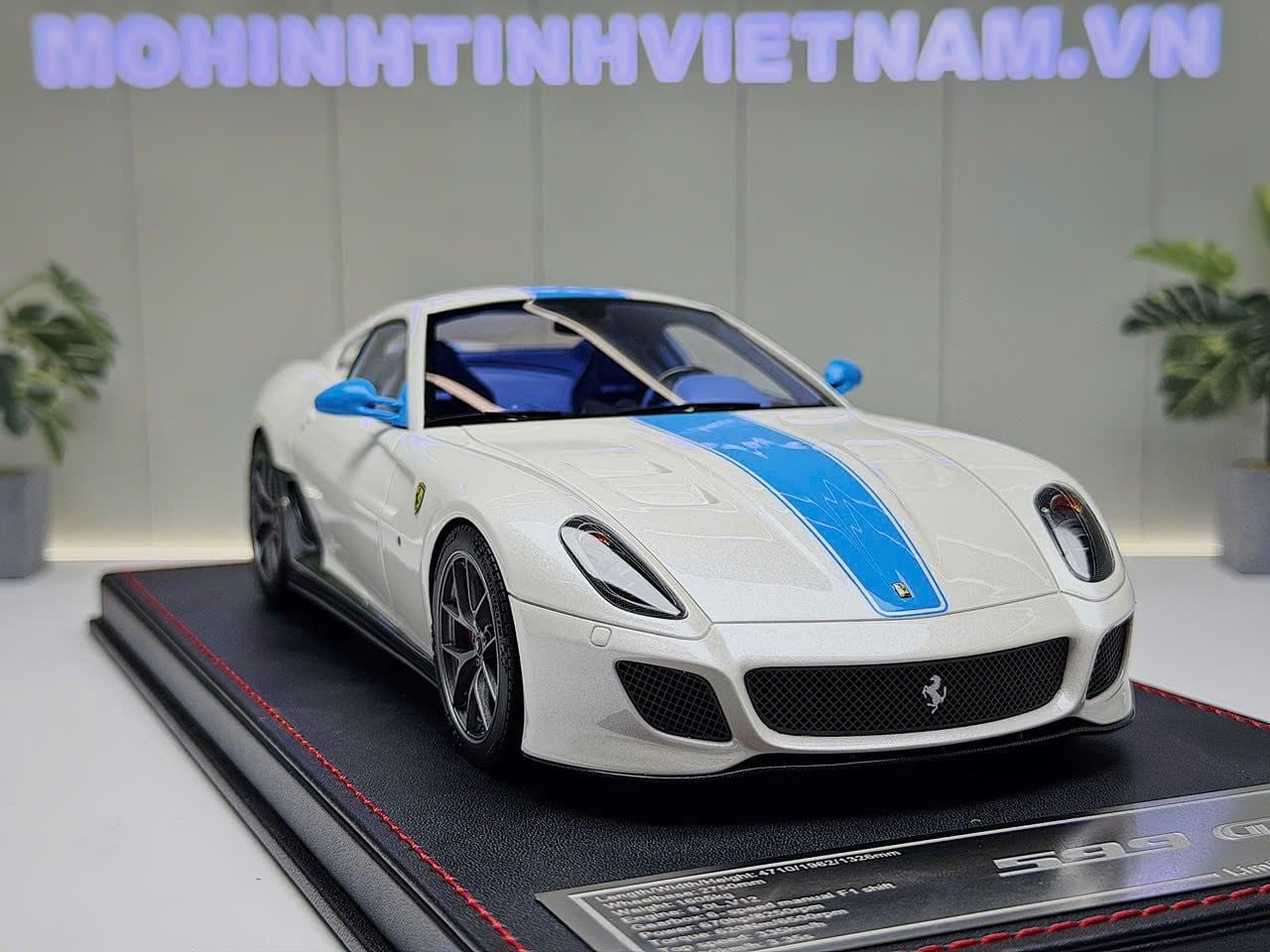XE MÔ HÌNH FERRARI 599 GTO WHITE,TỶ LỆ 1/18 DINO