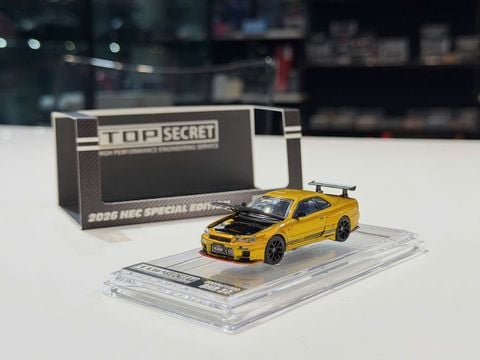  XE MÔ HÌNH HEC 2026 - NISSAN R34 TOP SECRET,TỶ LỆ 1/64 TOP SECRET 