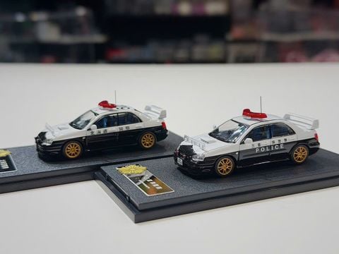  XE MÔ HÌNH SUBARU IMPREZA POLICE JAPAN,TỶ LỆ 1/64 ROLLIN 