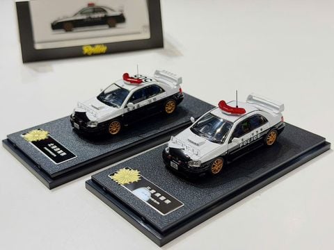  XE MÔ HÌNH SUBARU IMPREZA POLICE JAPAN,TỶ LỆ 1/64 ROLLIN 