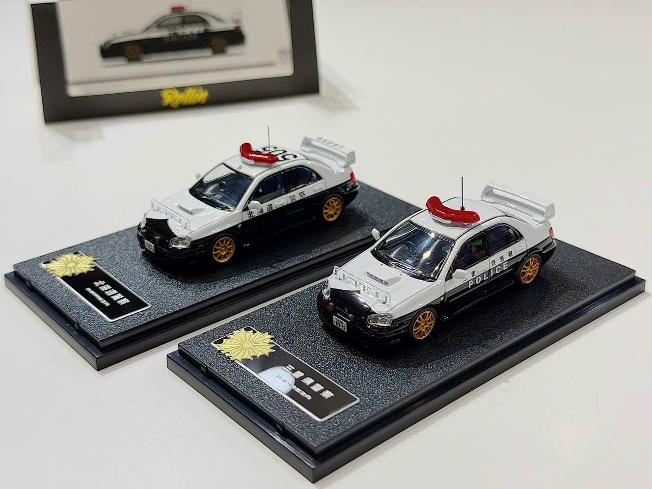 XE MÔ HÌNH SUBARU IMPREZA POLICE JAPAN,TỶ LỆ 1/64 ROLLIN