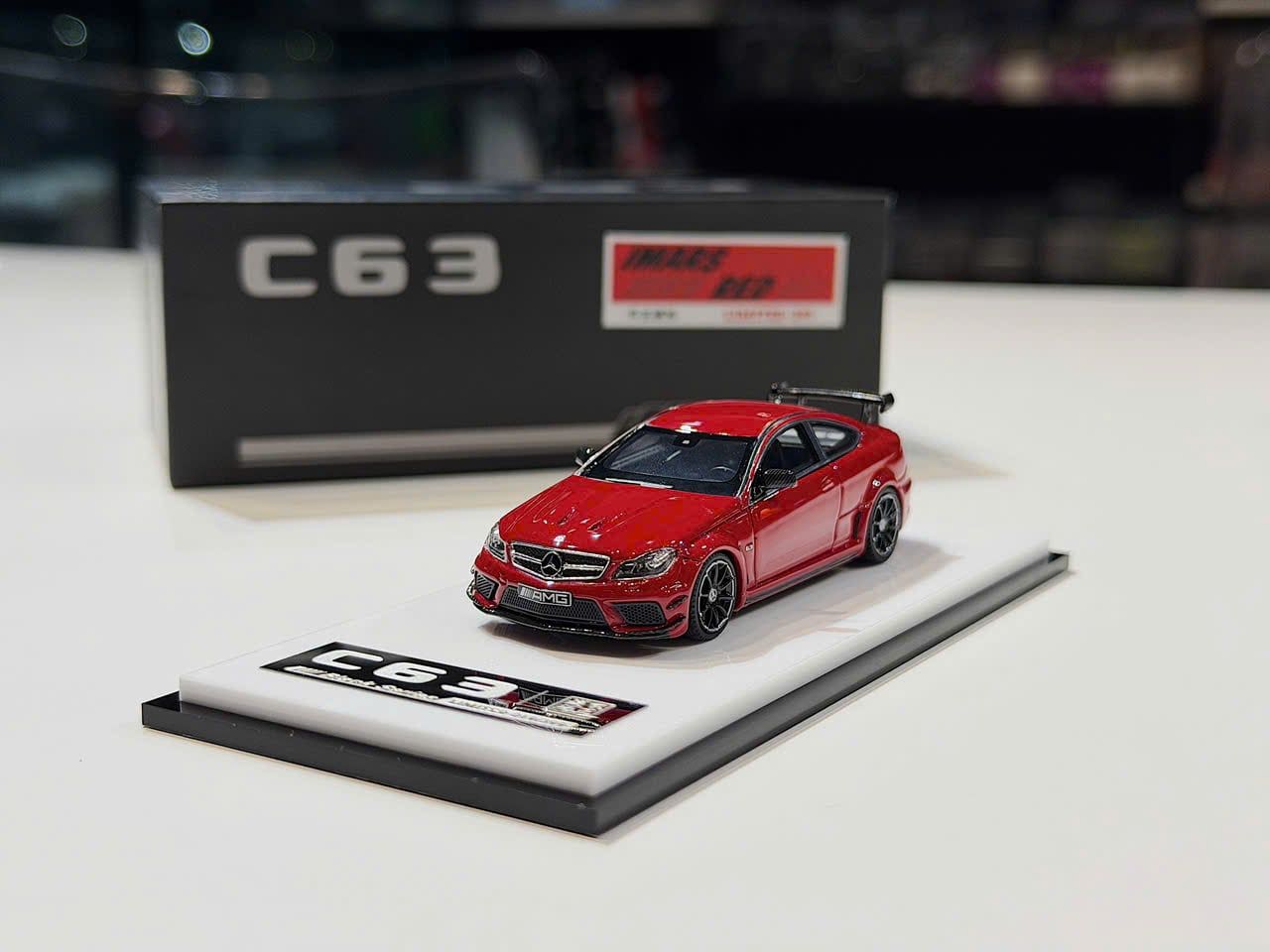 XE MÔ HÌNH MERCEDES BENZ C63 BLACK SERIE MARS RED,TỶ LỆ 1/64 SACRILEGIOUS AUTO MODEL