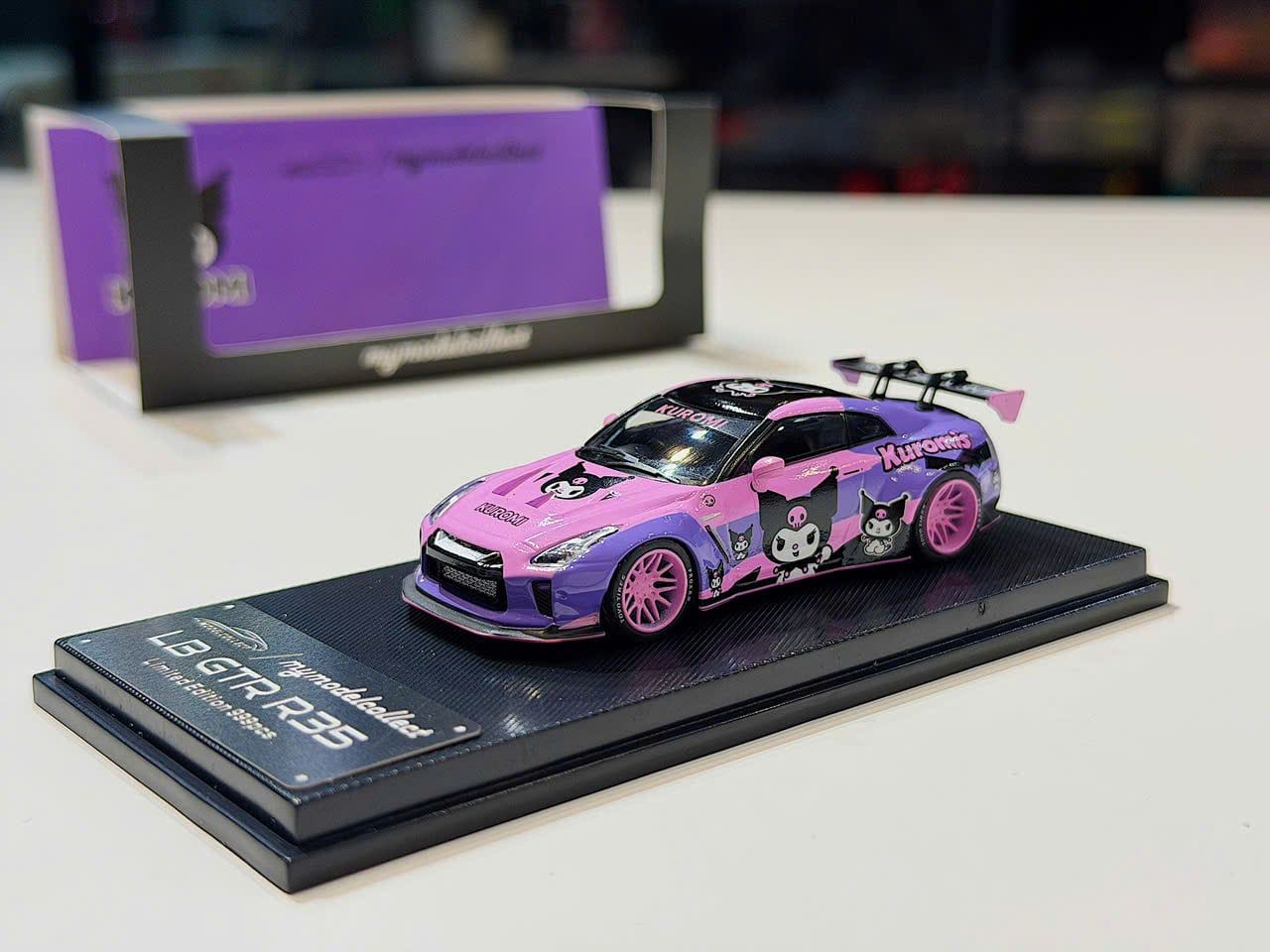 XE MÔ HÌNH NISSAN GTR R35 LBW KUROMI,TỶ LỆ 1/64 MY MODELCOLLECT