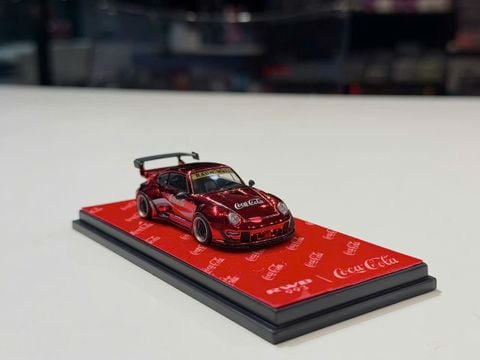  XE MÔ HÌNH PORSCHE 993 RWB COCA COLA,TỶ LỆ 1/64 FLAME 