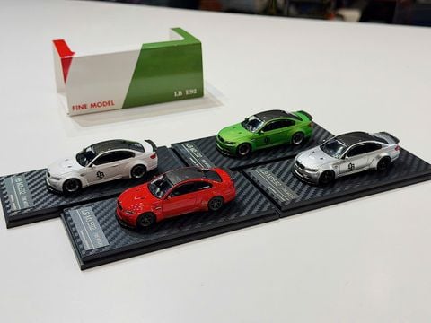  XE MÔ HÌNH BMW M3 E92 LBW,TỶ LỆ 1/64 FINE MODEL 