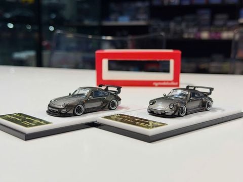  XE MÔ HÌNH PORSCHE RWB HIGH WING 964 - 993,TỶ LỆ 1/64 MY MODELCOLLECT 