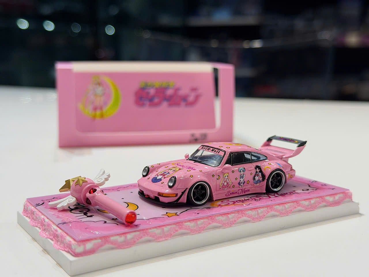 XE MÔ HÌNH PORSCHE 964 SAILOR MOON,TỶ LỆ 1/64 ZJWJ MODEL