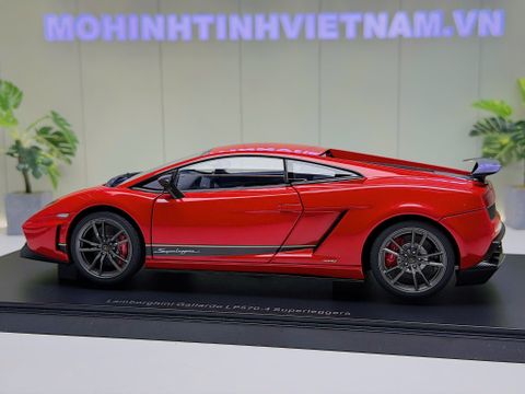  XE MÔ HÌNH LAMBORGHINI GALLARDO SUPERLEGGERA LP570-4 RED,TỶ LỆ 1/18 AUTOART 