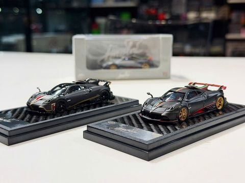  XE MÔ HÌNH PAGANI IMOLA CARBON FIBER BLACK,TỶ LỆ 1/64 LCD 