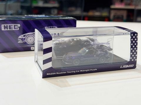  XE MÔ HÌNH HEC 2026 -  MAZDA ROADSTER TOURING CAR MIGNIGHT PURPLE,TỶ LỆ 1/64 LIOMIO 