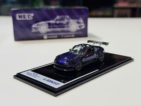  XE MÔ HÌNH HEC 2026 -  MAZDA ROADSTER TOURING CAR MIGNIGHT PURPLE,TỶ LỆ 1/64 LIOMIO 