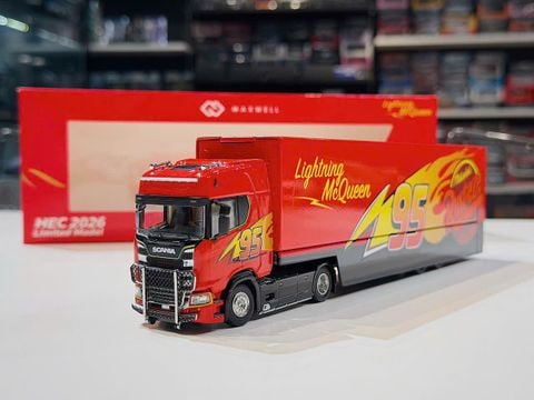 XE MÔ HÌNH HEC 2026 - SCANIA TRUCK LIGHTNING MC QUEEN,TỶ LỆ 1/64 MAXWELL 