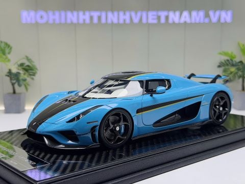  XE MÔ HÌNH KOENIGSEGG REGERA BABY BLUE,TỶ LỆ 1/18 FRONTIART 