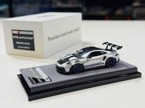  XE MÔ HÌNH HEC - PORSCHE 992 GT3 RS METALLIC SILVER,TỶ LỆ 1/64 VMB 