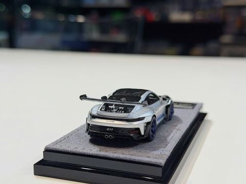  XE MÔ HÌNH HEC - PORSCHE 992 GT3 RS METALLIC SILVER,TỶ LỆ 1/64 VMB 