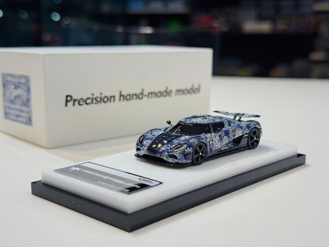  XE MÔ HÌNH KOENIGSEGG AGERA N BLUE AND WHITE PORCELAIN LIVERY,TỶ LỆ 1/64 VMB 