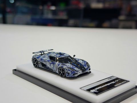  XE MÔ HÌNH KOENIGSEGG AGERA N BLUE AND WHITE PORCELAIN LIVERY,TỶ LỆ 1/64 VMB 