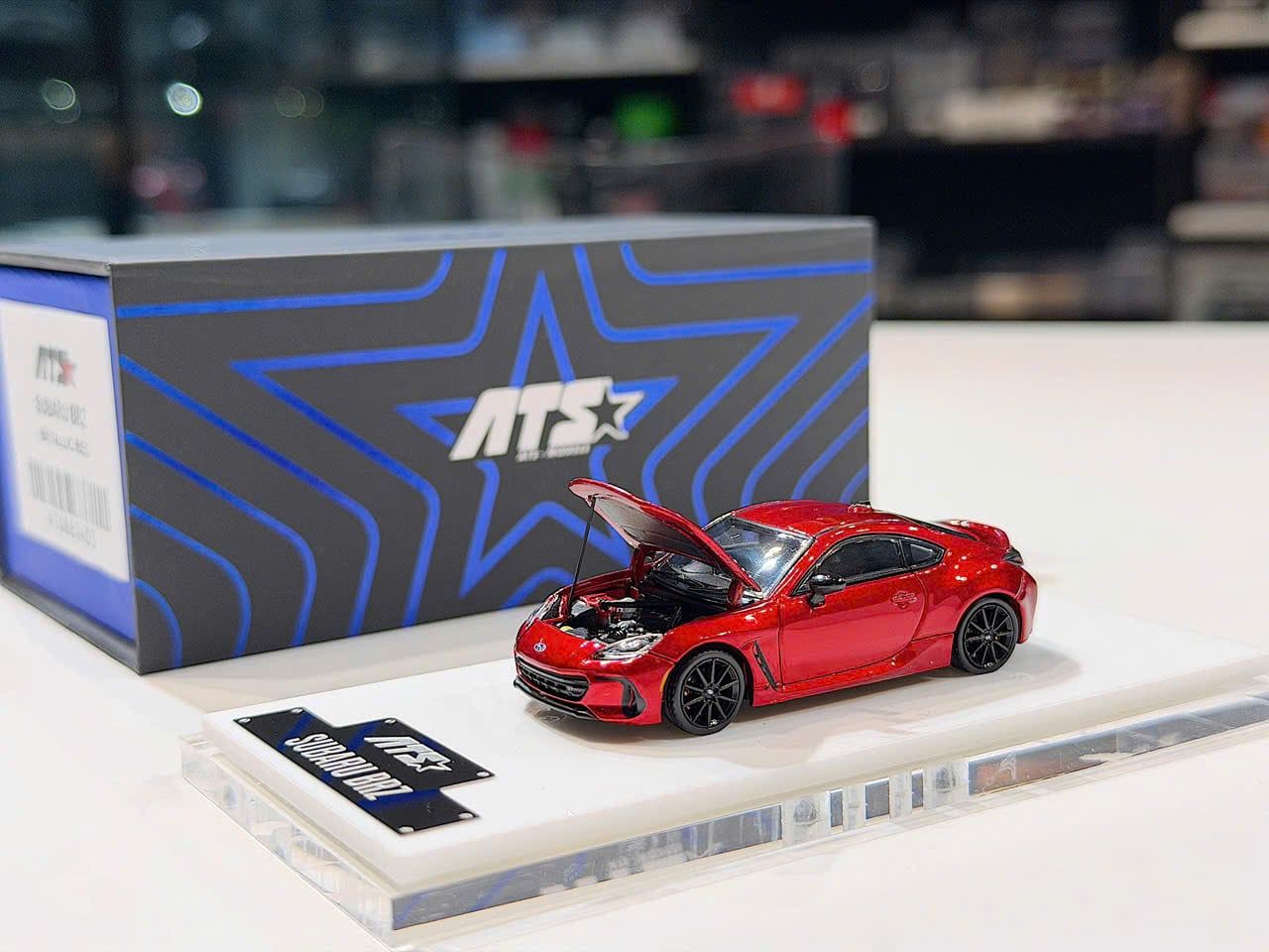 XE MÔ HÌNH SUBARU BRZ RED METALLIC,TỶ LỆ 1/64 ATS