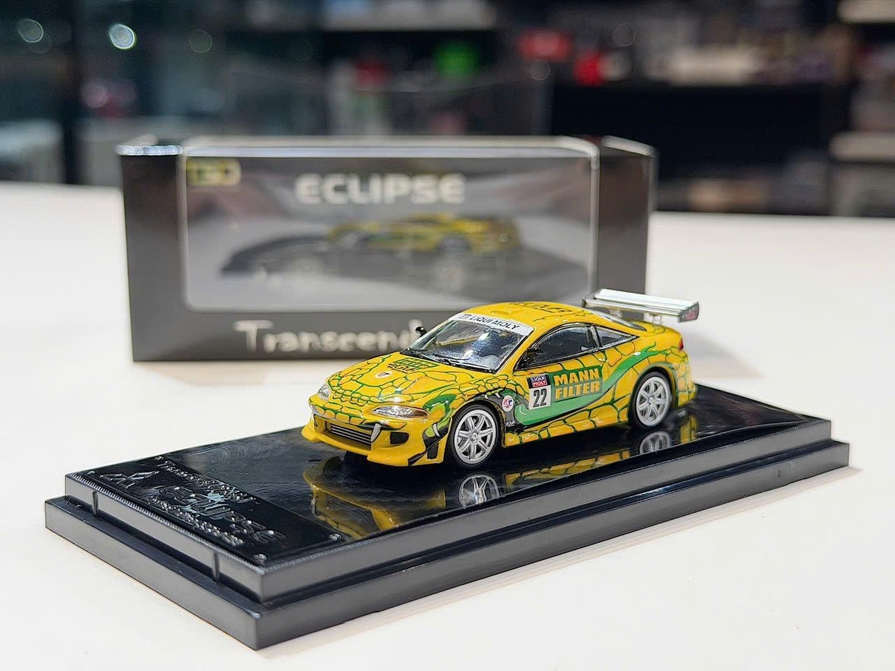 XE MÔ HÌNH MITSUBISHI ECLIPSE MANNFILTER,TỶ LỆ 1/64 TRANSCEND