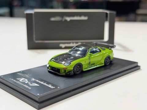  XE MÔ HÌNH MAZDA RX7 VERTEX GREEN LIVERY,TỶ LỆ 1/64 MY MODELCOLLECT 