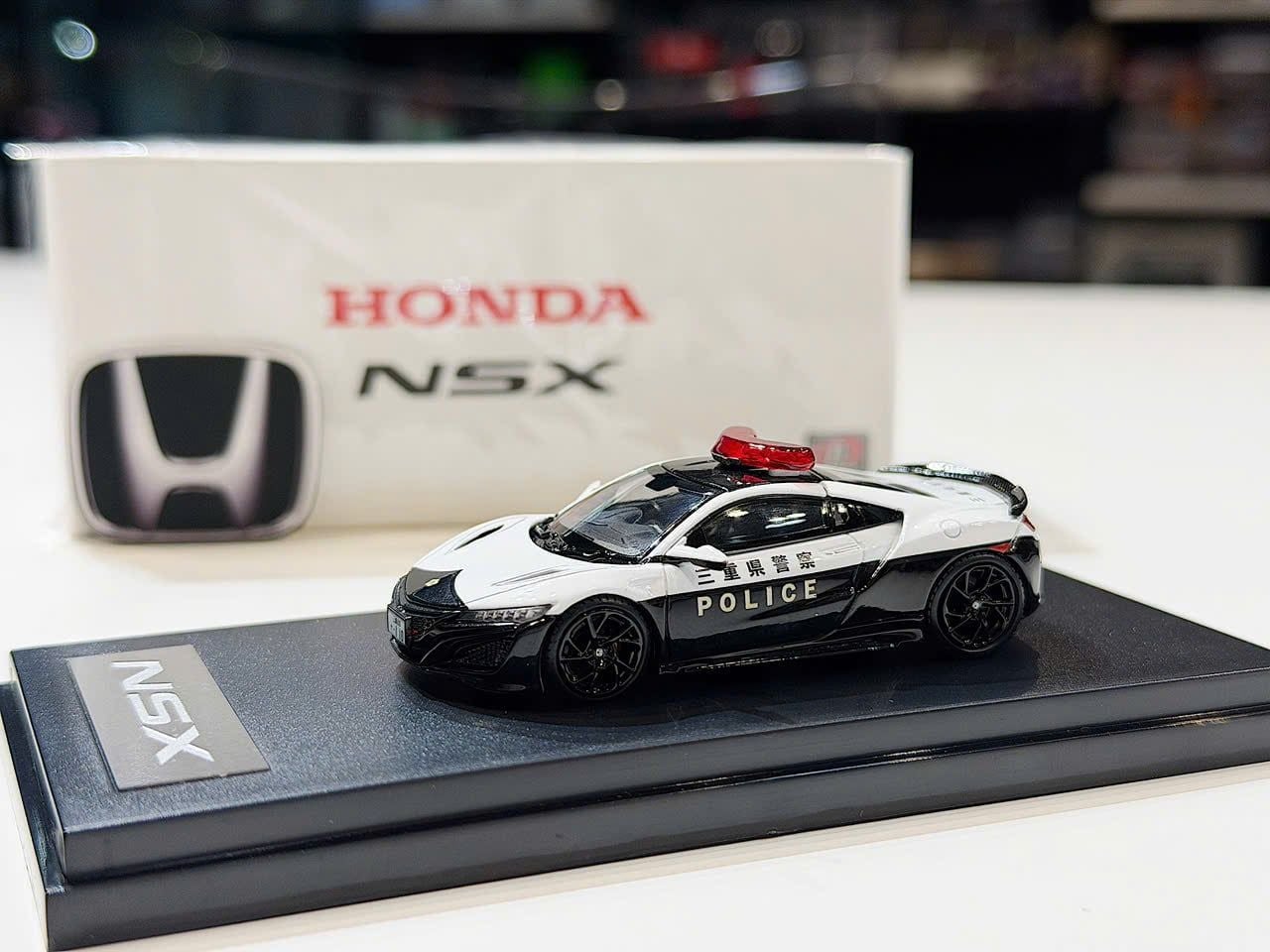 XE MÔ HÌNH HONDA NSX POLICE,TỶ LỆ 1/64 LCD