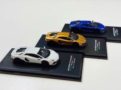  XE MÔ HÌNH LAMBORGHINI AVENTADOR ULTIMAE,TỶ LỆ 1/64 HOBBY FAN 