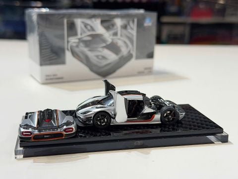  XE MÔ HÌNH KOENIGSEGG ONE:1 SILVER,TỶ LỆ 1/64 DEMON KING 