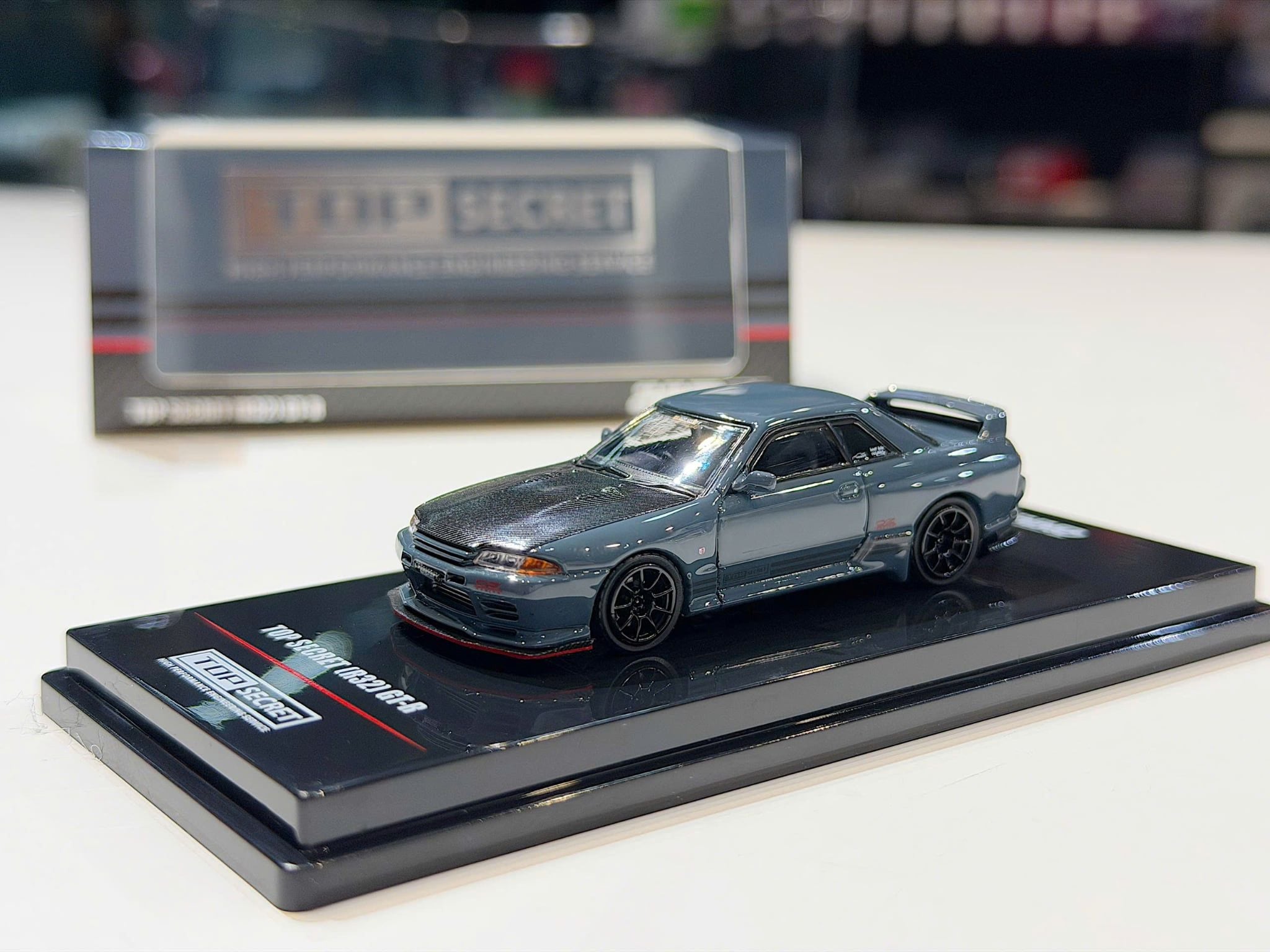 XE MÔ HÌNH NISSAN GT-R R32 TOP SECRET GREY,TỶ LỆ 1/64 INNO