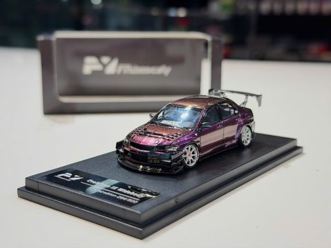  XE MÔ HÌNH MITSUBISHI LANCER EVOLUTION IX WIDEBODY CHAMELEON,TỶ LỆ 1/64 FINCLASSICALLY 
