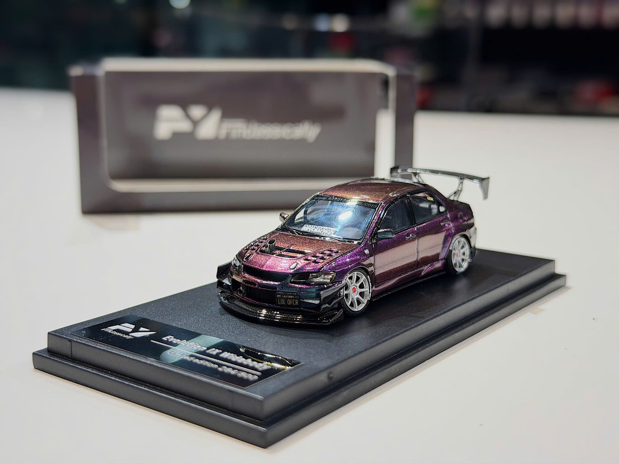 XE MÔ HÌNH MITSUBISHI LANCER EVOLUTION IX WIDEBODY CHAMELEON,TỶ LỆ 1/64 FINCLASSICALLY