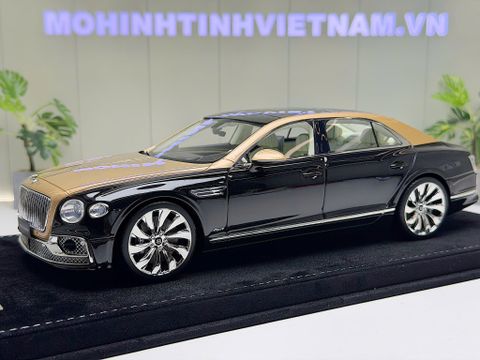  XE MÔ HÌNH BENTLEY FLYING SPUR GOLD/BLACK,TỶ LỆ 1/18 HENSON HEAVEN 