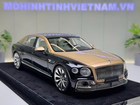  XE MÔ HÌNH BENTLEY FLYING SPUR GOLD/BLACK,TỶ LỆ 1/18 HENSON HEAVEN 