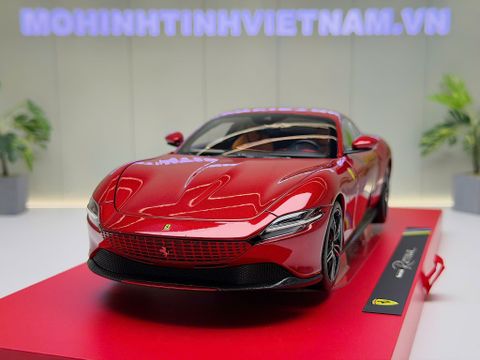  XE MÔ HÌNH FERRARI ROMA RED,TỶ LỆ 1/18 BBURAGO 