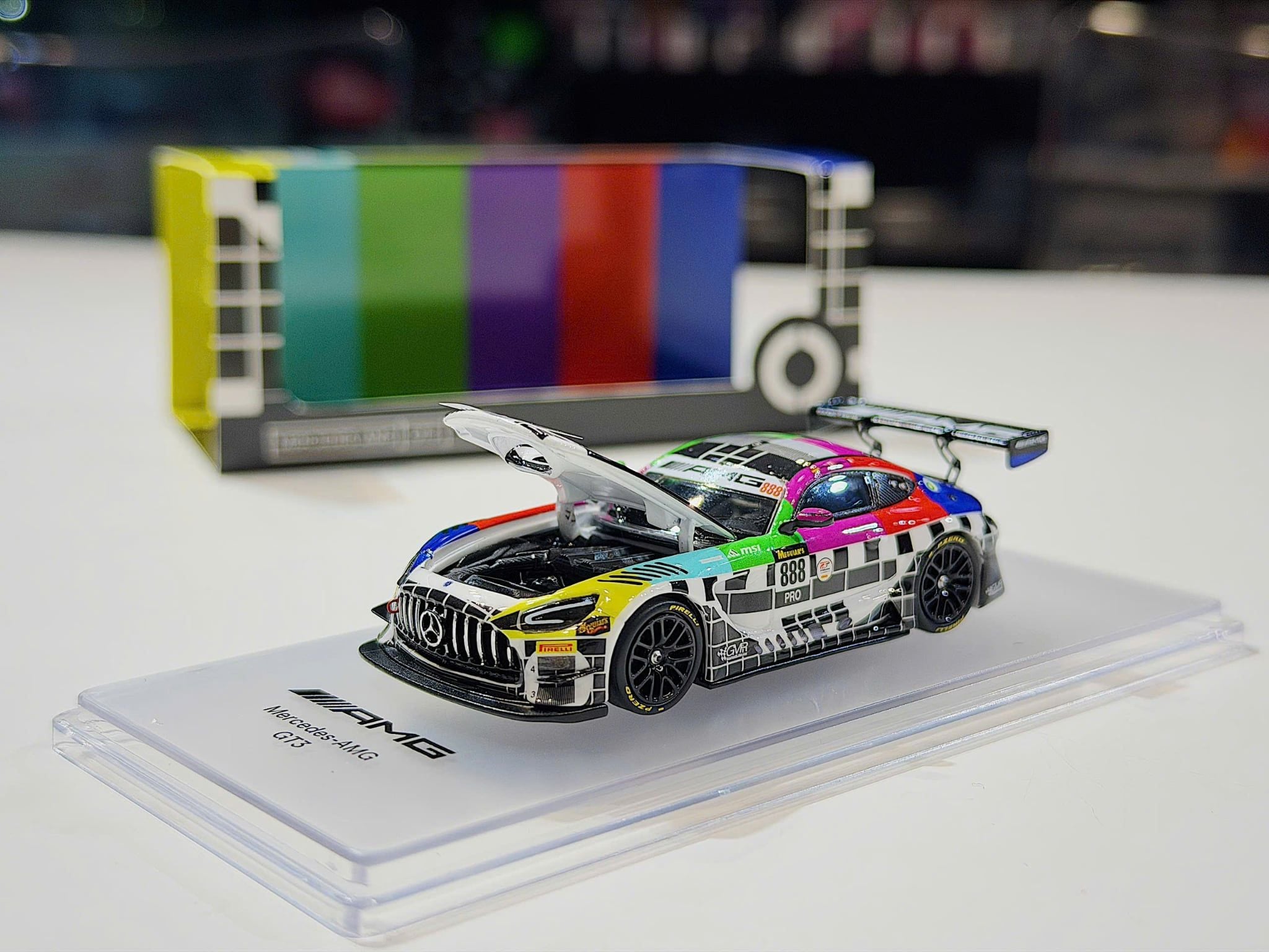 XE MÔ HÌNH MERCEDES BENZ AMG GT3,TỶ LỆ 1/64 KILO