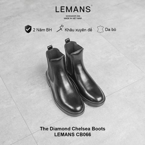  Giày da bò Chelsea Boots Black LeMans CB66, bảo hành 24 tháng 