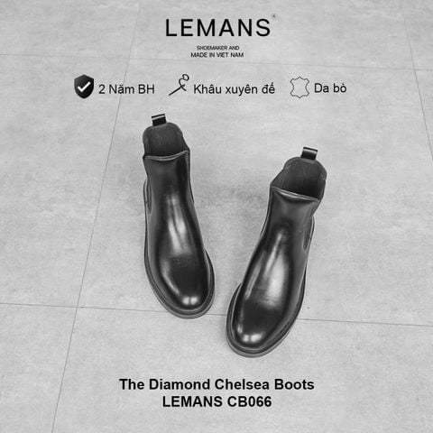  Giày da bò Chelsea Boots Black LeMans CB66, bảo hành 24 tháng 
