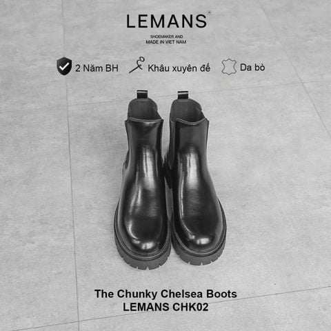  Giày da bò The Classic Chunky Chelsea Boots LeMans CHK02, bảo hành 24 tháng 