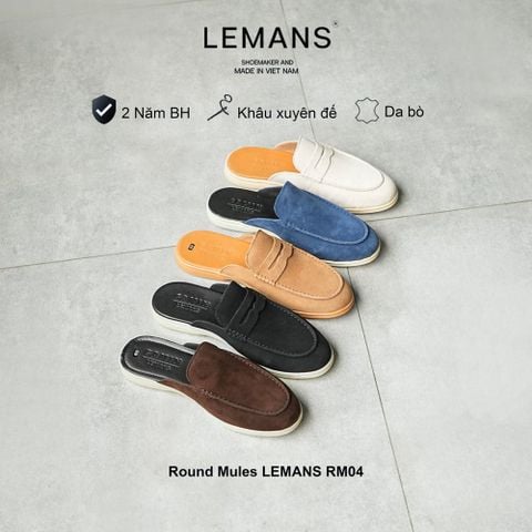  Giày Sục da Lộn LEMANS 05 màu RM04, đế cao su có mùi thơm, thiết kế công sở trẻ trung, BH 12T 
